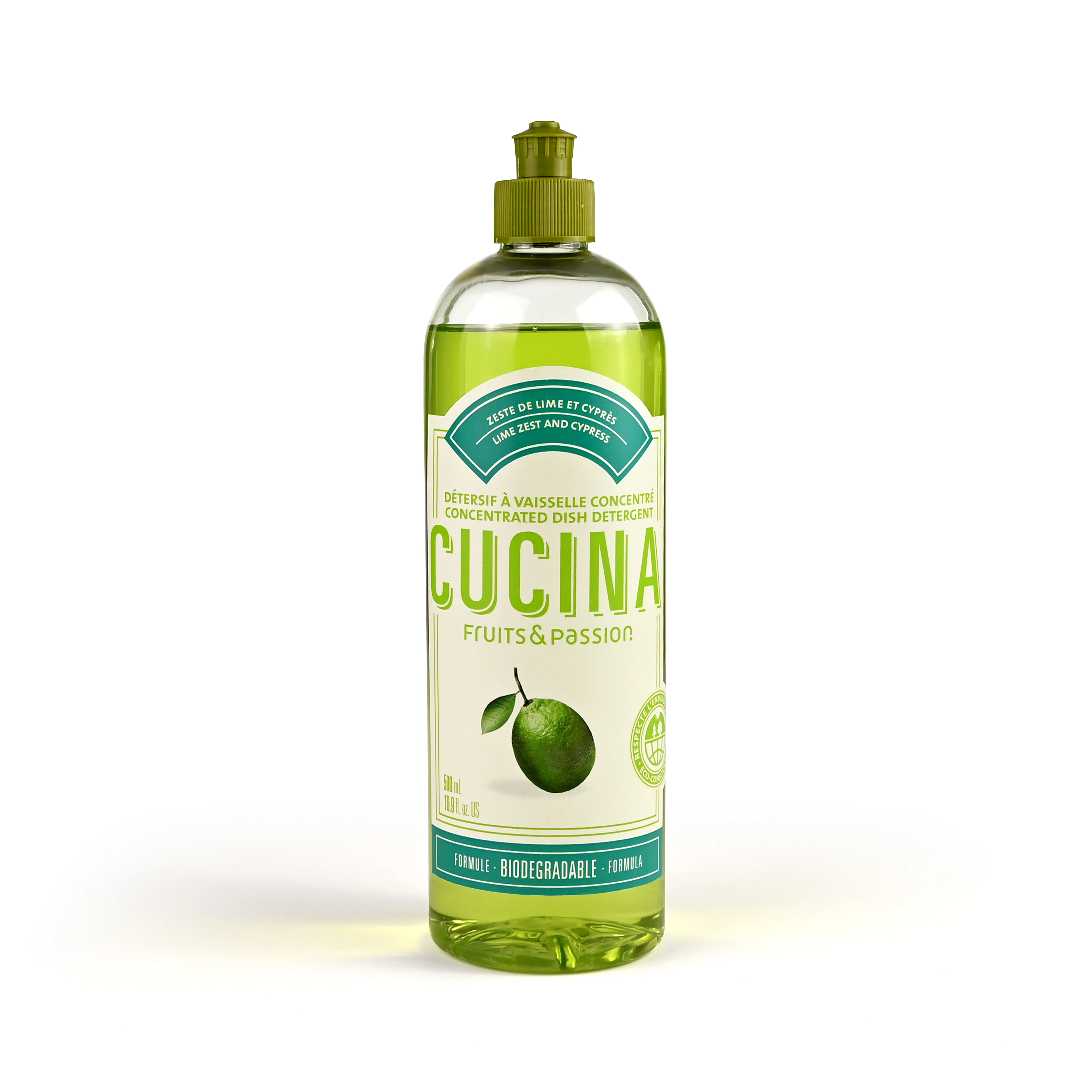 Concentrated Dish Detergent | Lime Zest and Cypress | 500 mL