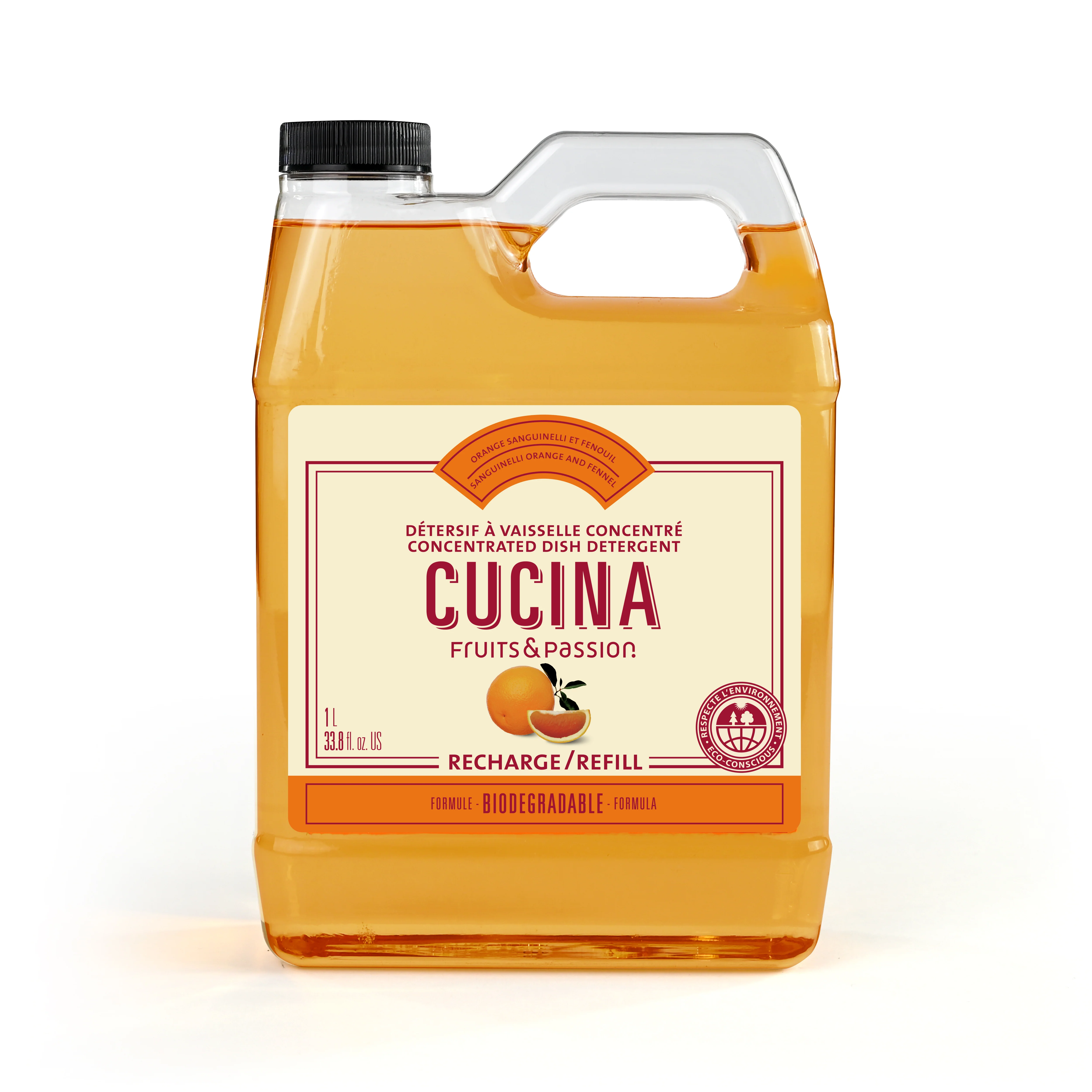 Concentrated Dish Detergent | Sanguinelli Orange and Fennel | 1L Refill