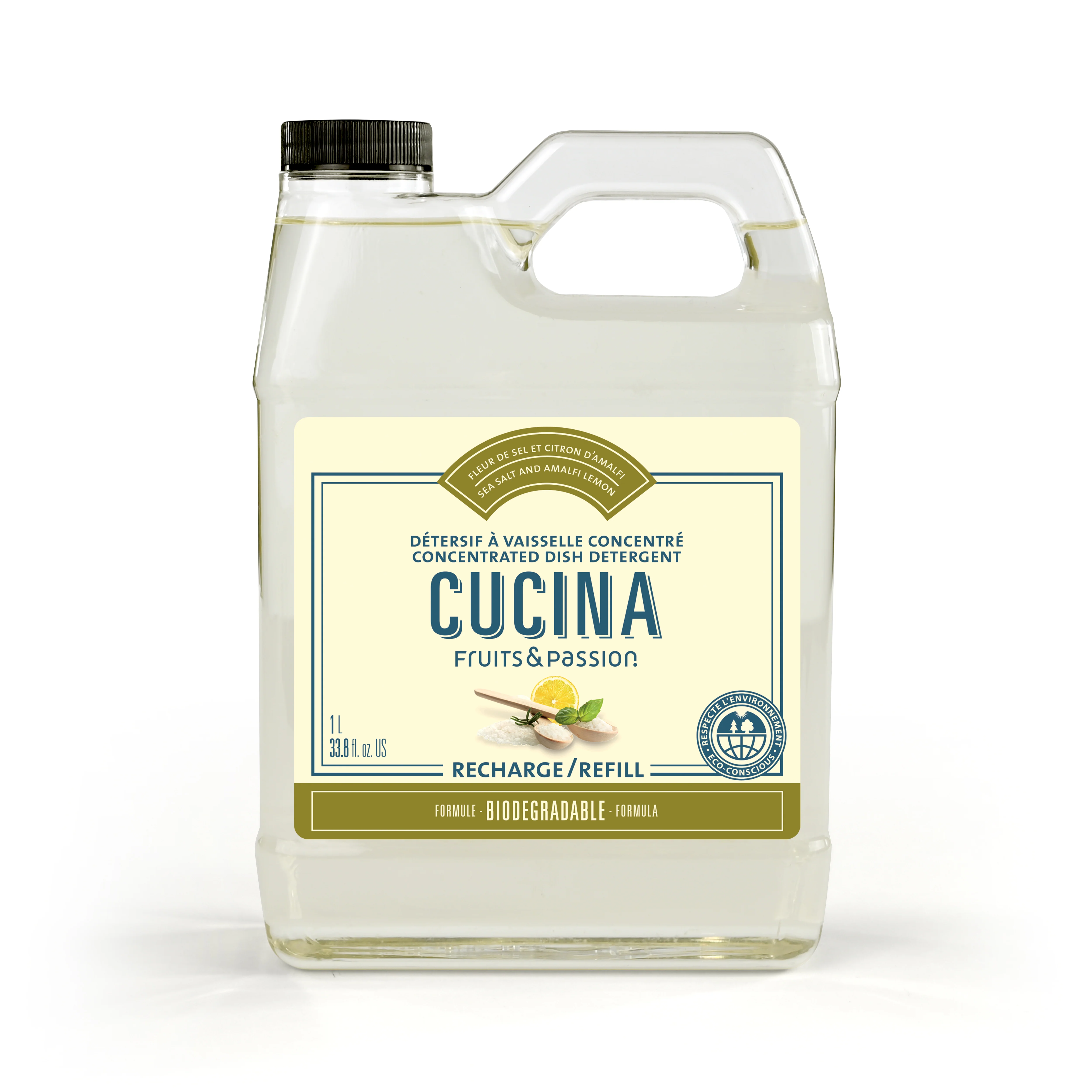 Concentrated Dish Detergent | Sea Salt and Amalfi Lemon | 1L Refill