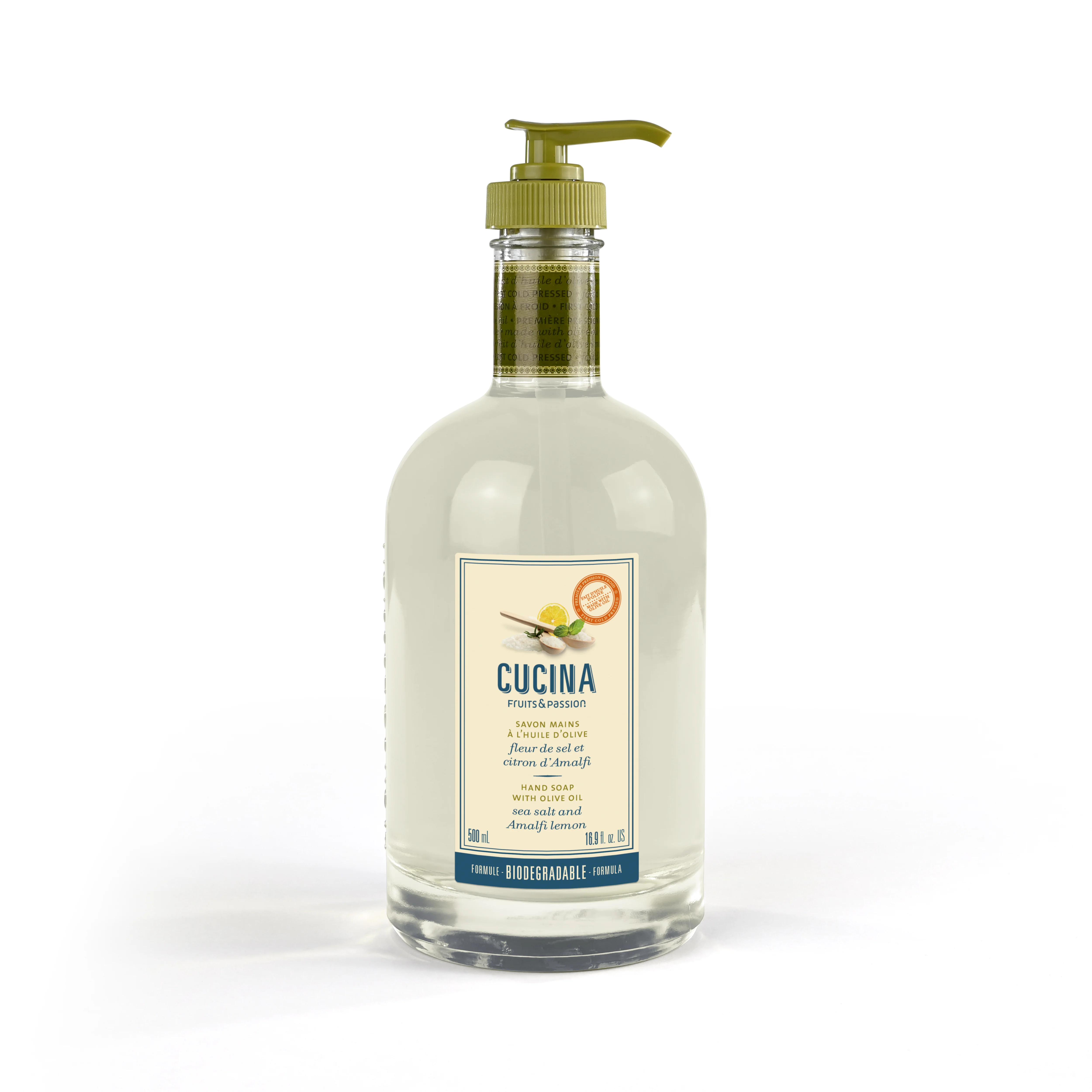 Hand Soap with Olive Oil | Sea Salt and Amalfi Lemon | 500 mL